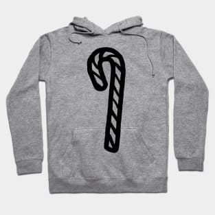 One Candy Cane For Christmas Outline Hoodie